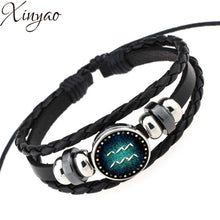 2016 Virgo/Sagittarius/Aquarius/Scorpio/Libra/Capricorn 12 Constellation Bracelet Men Women Braided Leather Bracelets & Bangles