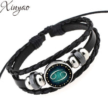 2016 Virgo/Sagittarius/Aquarius/Scorpio/Libra/Capricorn 12 Constellation Bracelet Men Women Braided Leather Bracelets & Bangles