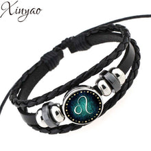 2016 Virgo/Sagittarius/Aquarius/Scorpio/Libra/Capricorn 12 Constellation Bracelet Men Women Braided Leather Bracelets & Bangles