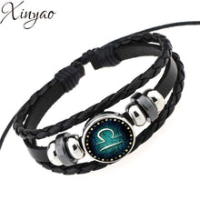 2016 Virgo/Sagittarius/Aquarius/Scorpio/Libra/Capricorn 12 Constellation Bracelet Men Women Braided Leather Bracelets & Bangles