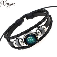 2016 Virgo/Sagittarius/Aquarius/Scorpio/Libra/Capricorn 12 Constellation Bracelet Men Women Braided Leather Bracelets & Bangles