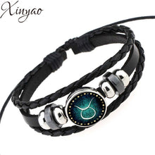 2016 Virgo/Sagittarius/Aquarius/Scorpio/Libra/Capricorn 12 Constellation Bracelet Men Women Braided Leather Bracelets & Bangles