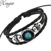 2016 Virgo/Sagittarius/Aquarius/Scorpio/Libra/Capricorn 12 Constellation Bracelet Men Women Braided Leather Bracelets & Bangles