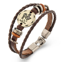 2017 New Virgo Scorpio Libra Capricorn Aries Taurus Gemini Cancer Zodiac Bracelet Women & Men Geniune Braided Leather Bracelets