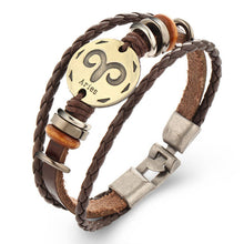 2017 New Virgo Scorpio Libra Capricorn Aries Taurus Gemini Cancer Zodiac Bracelet Women & Men Geniune Braided Leather Bracelets