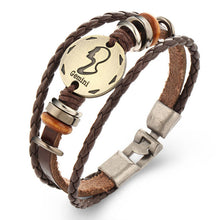 2017 New Virgo Scorpio Libra Capricorn Aries Taurus Gemini Cancer Zodiac Bracelet Women & Men Geniune Braided Leather Bracelets
