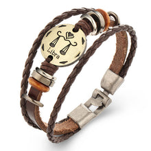 2017 New Virgo Scorpio Libra Capricorn Aries Taurus Gemini Cancer Zodiac Bracelet Women & Men Geniune Braided Leather Bracelets