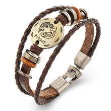2017 New Virgo Scorpio Libra Capricorn Aries Taurus Gemini Cancer Zodiac Bracelet Women & Men Geniune Braided Leather Bracelets