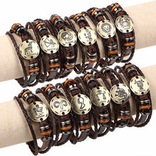 2017 New Virgo Scorpio Libra Capricorn Aries Taurus Gemini Cancer Zodiac Bracelet Women & Men Geniune Braided Leather Bracelets
