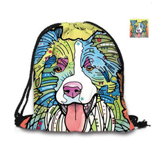 Australian Shepherd Drawstring Bag Cute Pet Dogs Custom Animal Backpack Border Collie Printed Double Sides For Woman School Girl