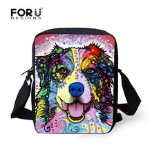 FORUDESIGNS Handle Painting Women Messenger Bags Cute Border Collie Dog Woman Shoulder Cross-body Bag Travel Tote Bolsa Feminina
