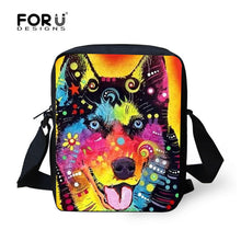 FORUDESIGNS Handle Painting Women Messenger Bags Cute Border Collie Dog Woman Shoulder Cross-body Bag Travel Tote Bolsa Feminina