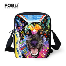 FORUDESIGNS Handle Painting Women Messenger Bags Cute Border Collie Dog Woman Shoulder Cross-body Bag Travel Tote Bolsa Feminina