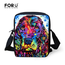 FORUDESIGNS Handle Painting Women Messenger Bags Cute Border Collie Dog Woman Shoulder Cross-body Bag Travel Tote Bolsa Feminina