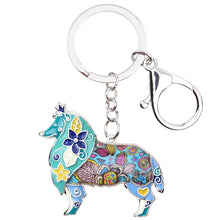 WEVENI Enamel Alloy Polished Border Collie Dog Key Chain Key Ring For Women/Man Handbag Charm Keychain Jewelry Accessories